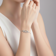 Ivy Red 925 Sterling Silver Bracelet (Length 18 cm Adjustable)